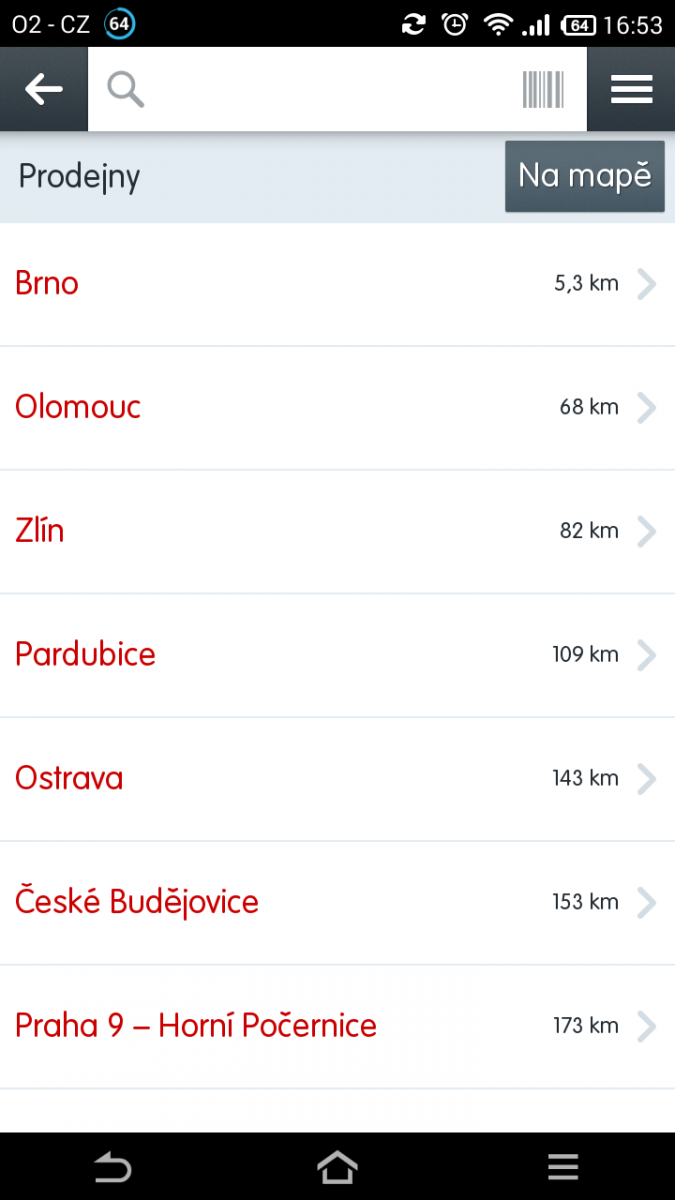 Výpis prodejen