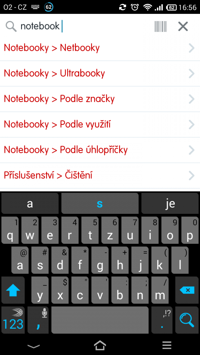 Našeptávač vyhledávání