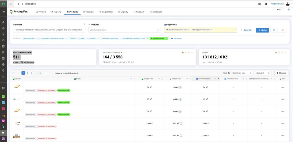 Napojení na Google Merchant Center v Pricing Foxu.